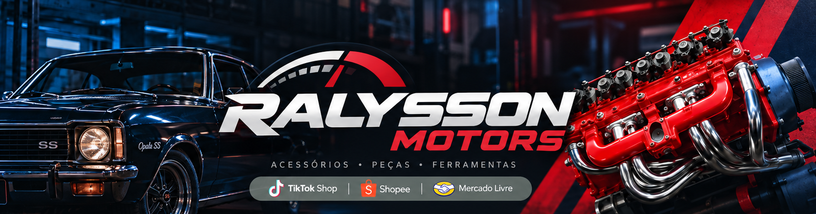 Opala, motor vermelho e lojas indicadas pelo Ralysson Motors